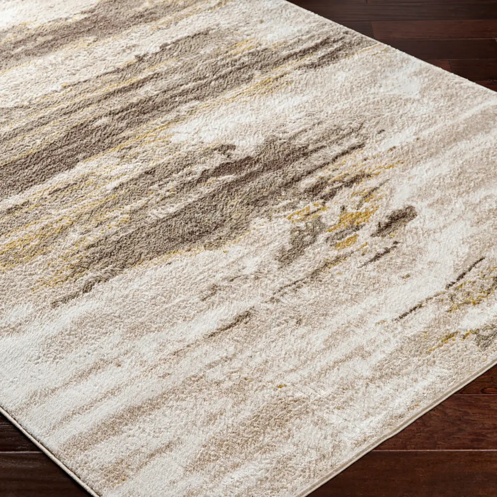 Hila Abstract Modern Marble Dark Brown/Off-White Rug - Image 4