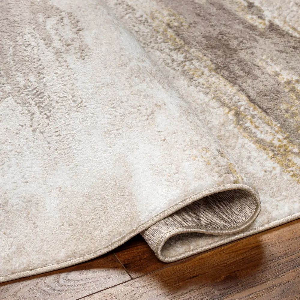 Hila Abstract Modern Marble Dark Brown/Off-White Rug - Image 5