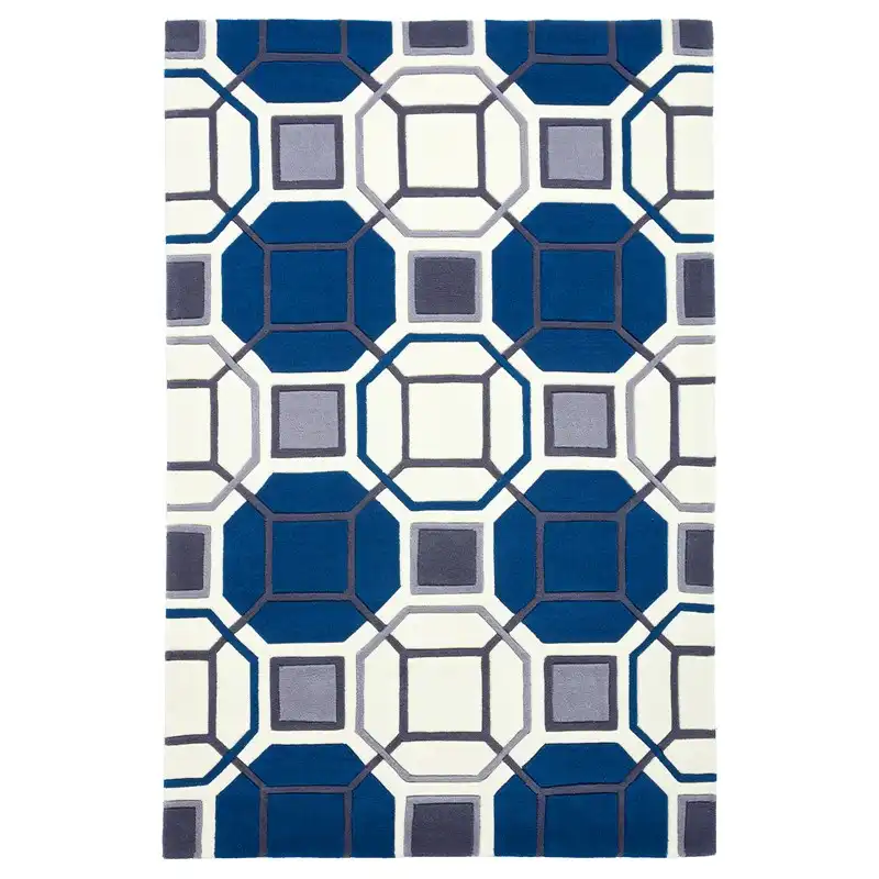 HK 9238 Ivory Navy Rug - Image 4