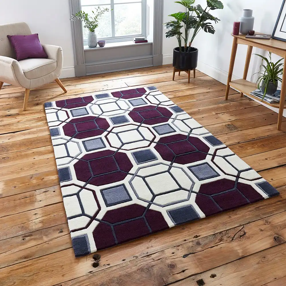 HK 9238 Ivory Purple Rug