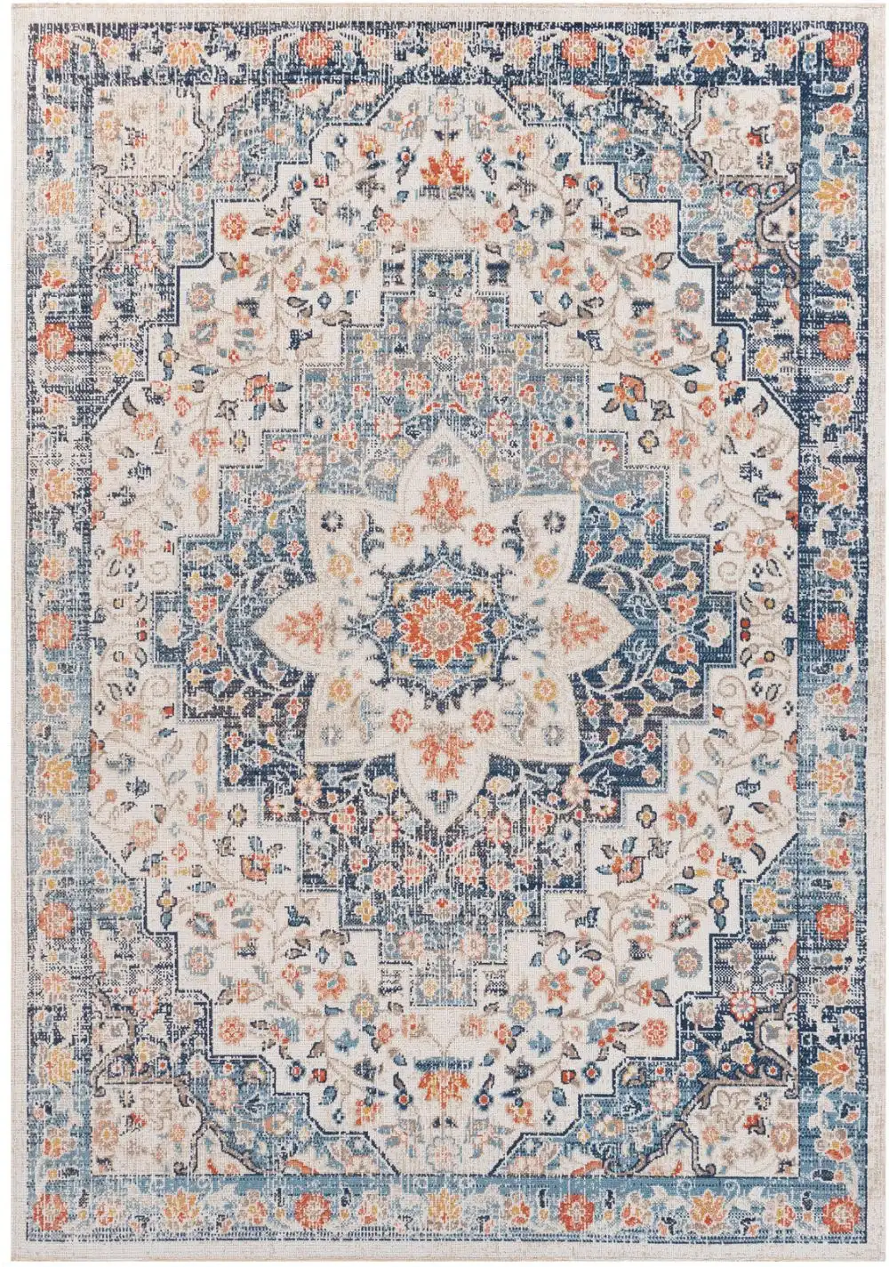 Selma In- & Outdoor Oriental Boho Dark Blue Rug - Image 9