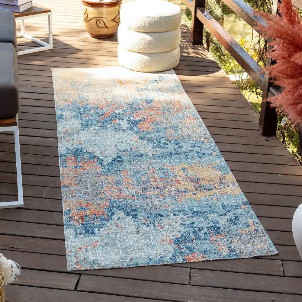 Mona In- & Outdoor Modern Burnt Orange Rug - Image 2