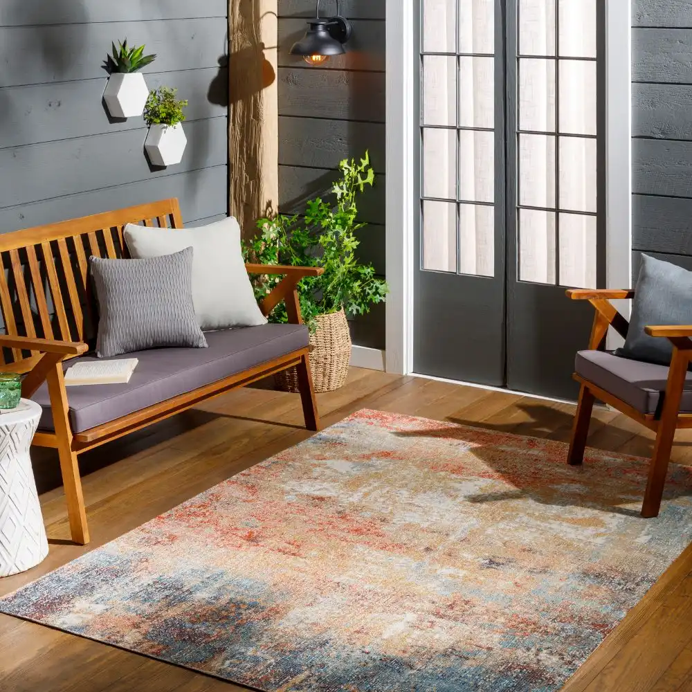 Samira In- & Outdoor Modern Burnt Orange Rug - Image 4