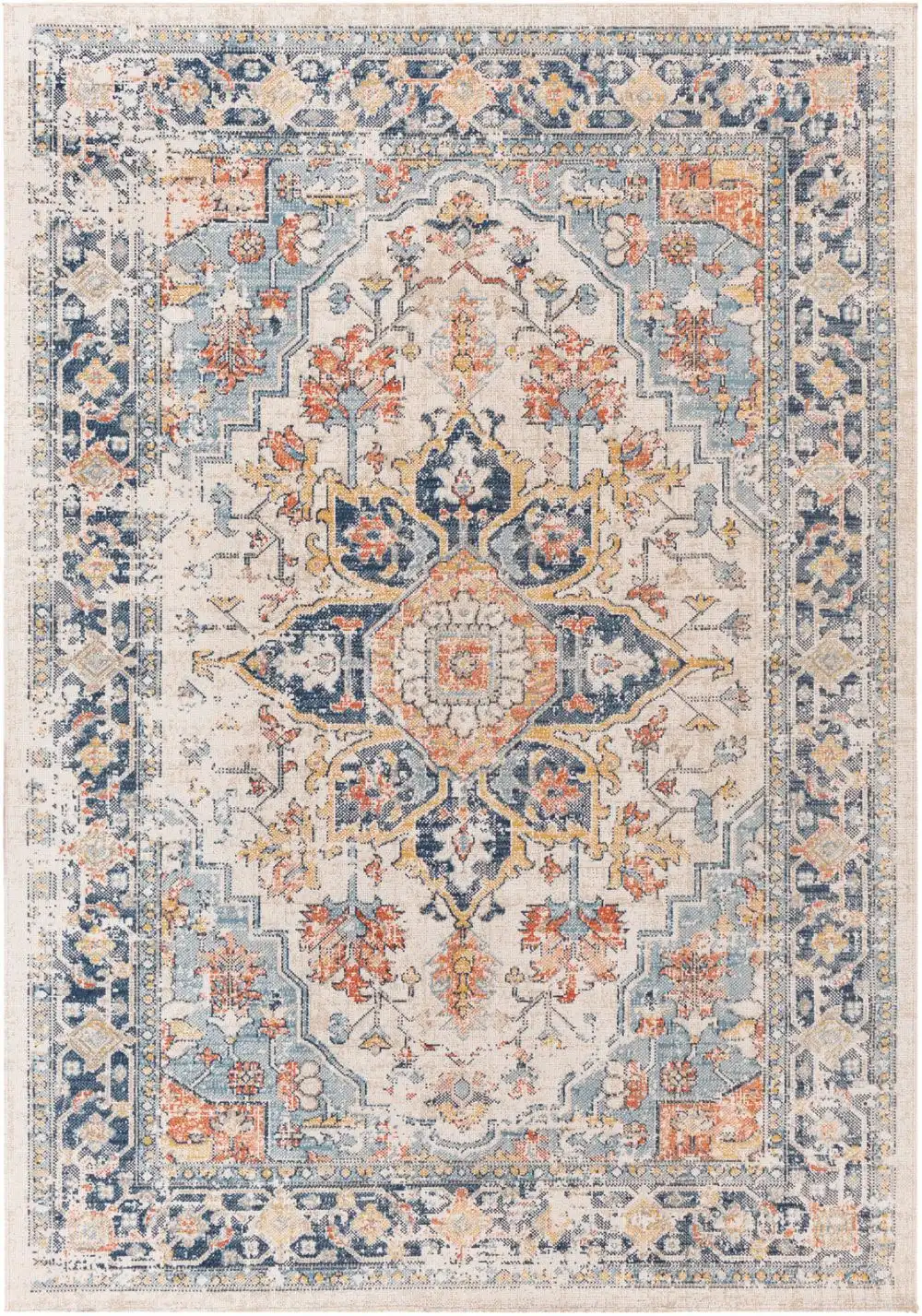 Selma In- & Outdoor Oriental Boho Dark Blue Rug - Image 5
