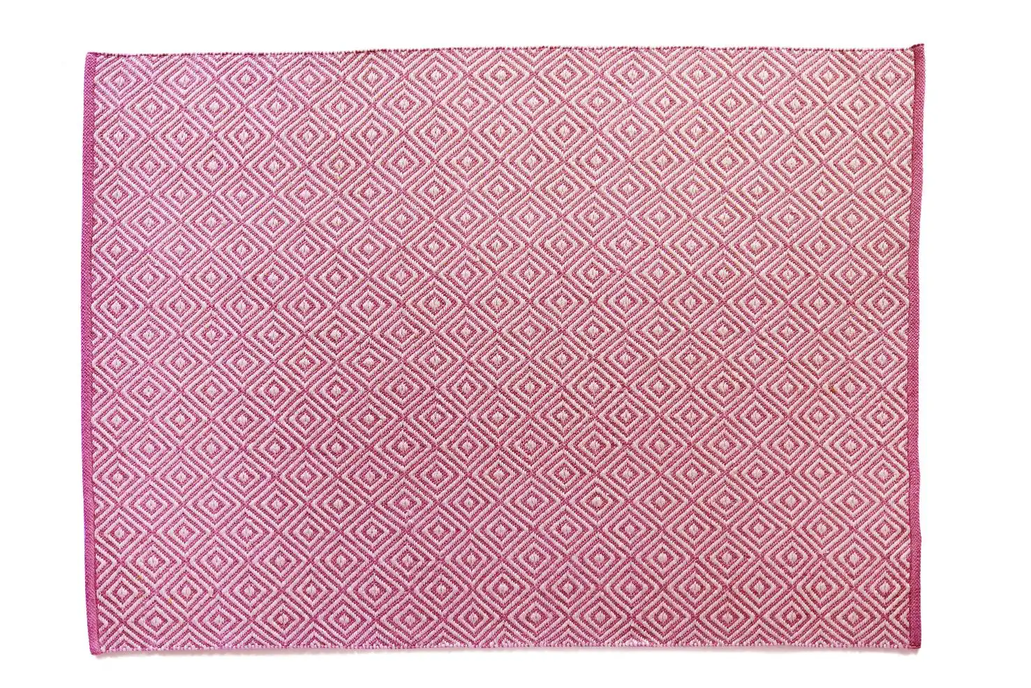 Hug Woven Diamond Coral Pink Rug