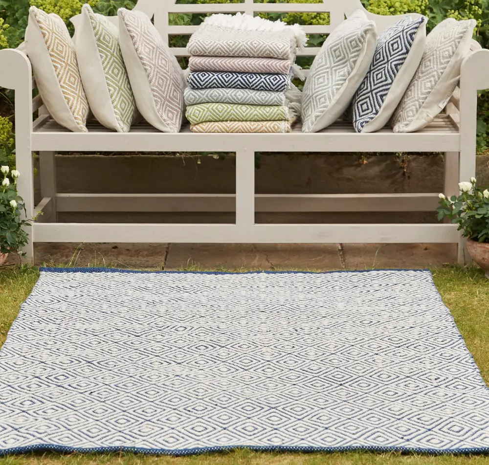 Hug Woven Diamond Navy Rug - Image 3