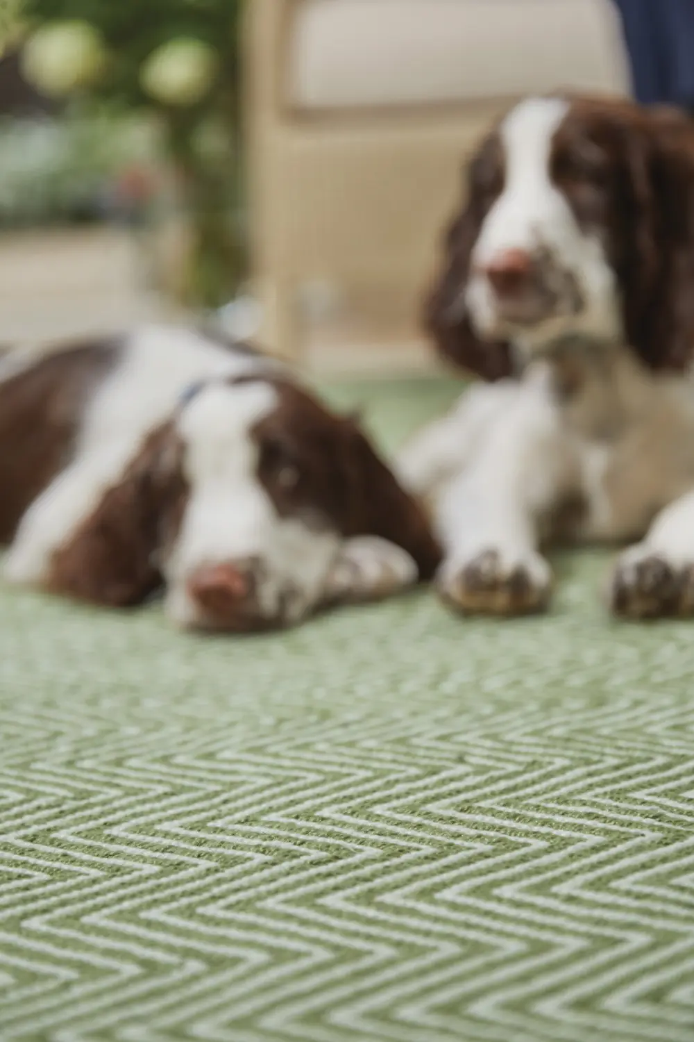 Hug Woven Herringbone Green Rug - Image 4
