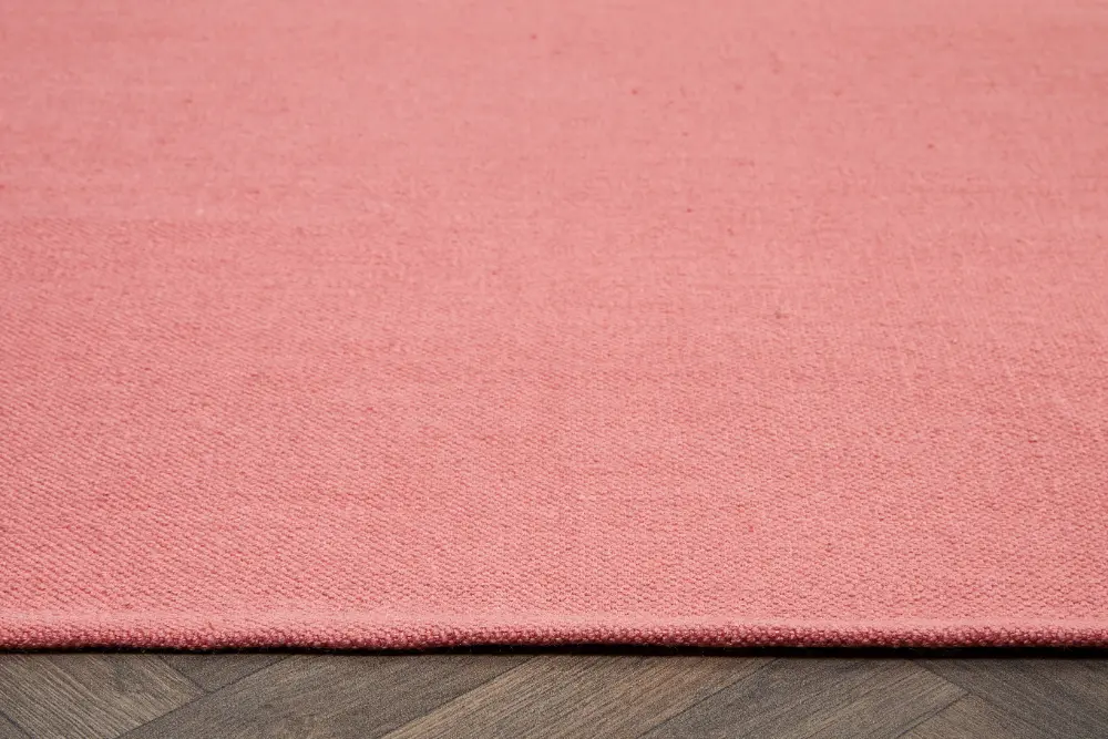 Hug Woven Plain Coral Pink Rug - Image 2