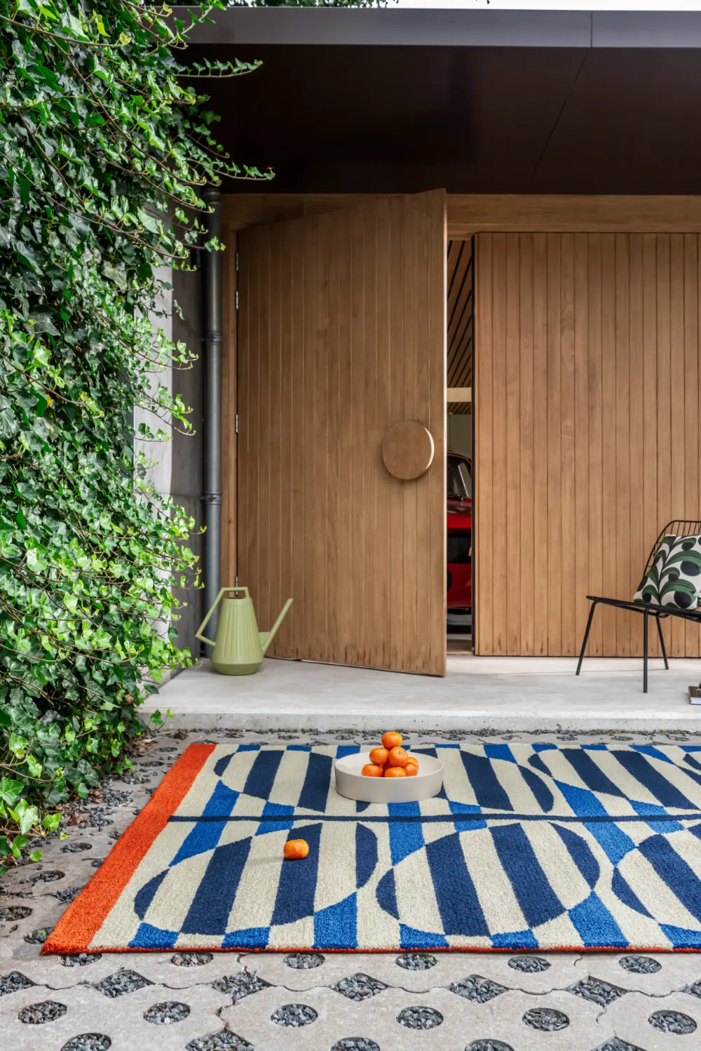 In-Outdoor Orla Kiely Stripy Stem Azure outdoor 464308 Rug - Image 4
