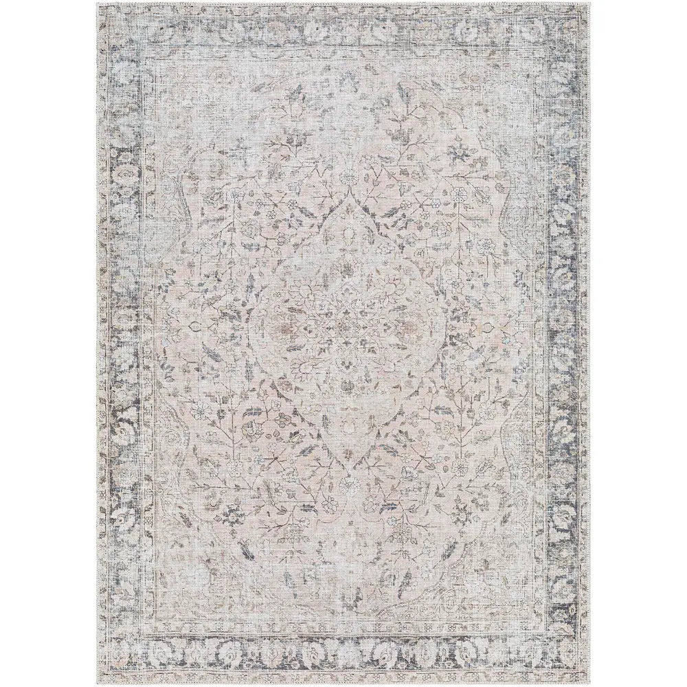 Indigo Machine Washable Traditionnal Boho Blush Rug - Image 4