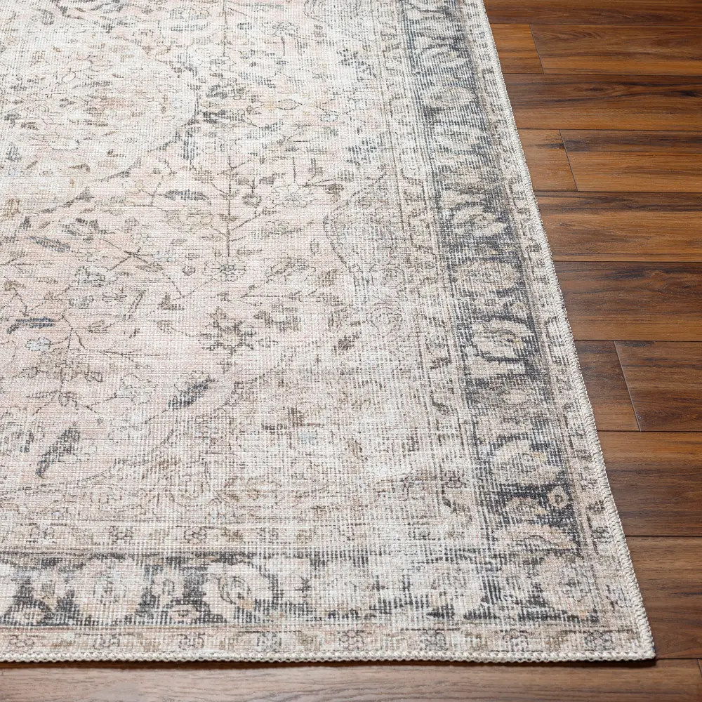 Indigo Machine Washable Traditionnal Boho Blush Rug - Image 6