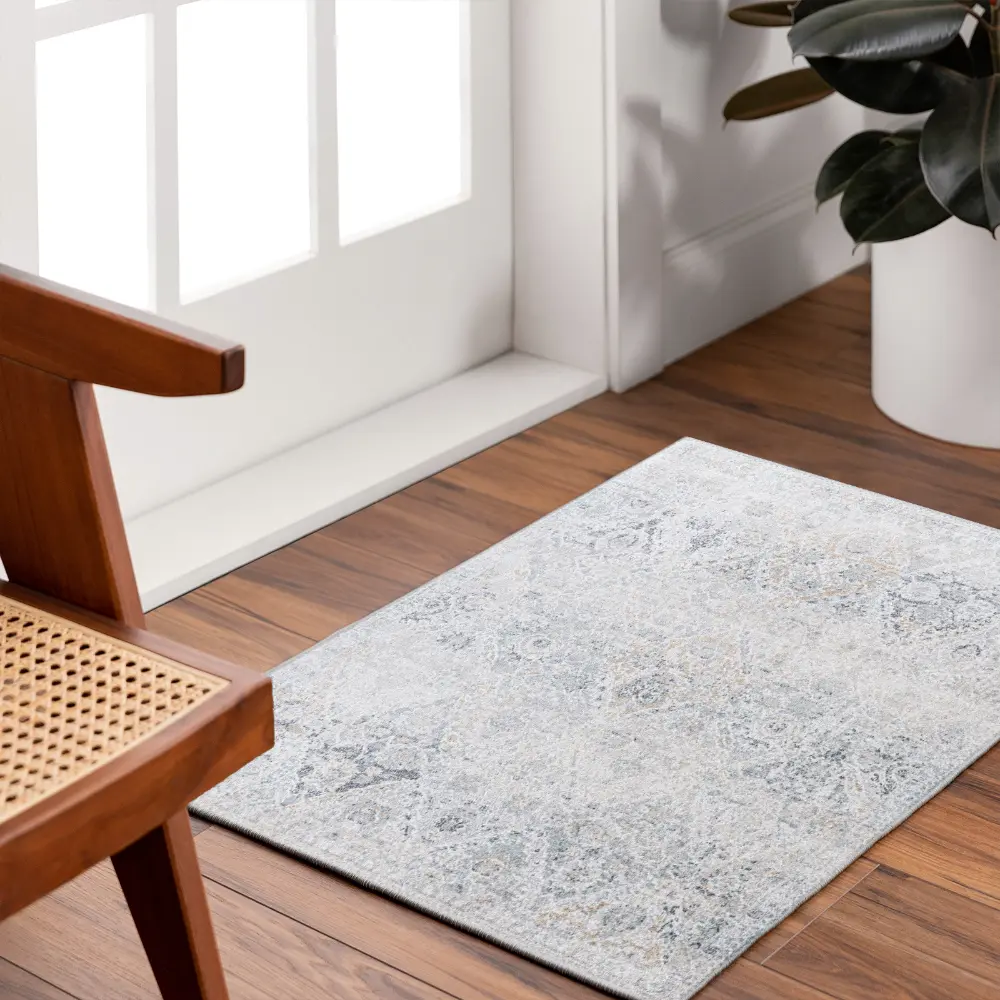Ines Vintage Oriental Boho Medium Grey Rug - Image 2