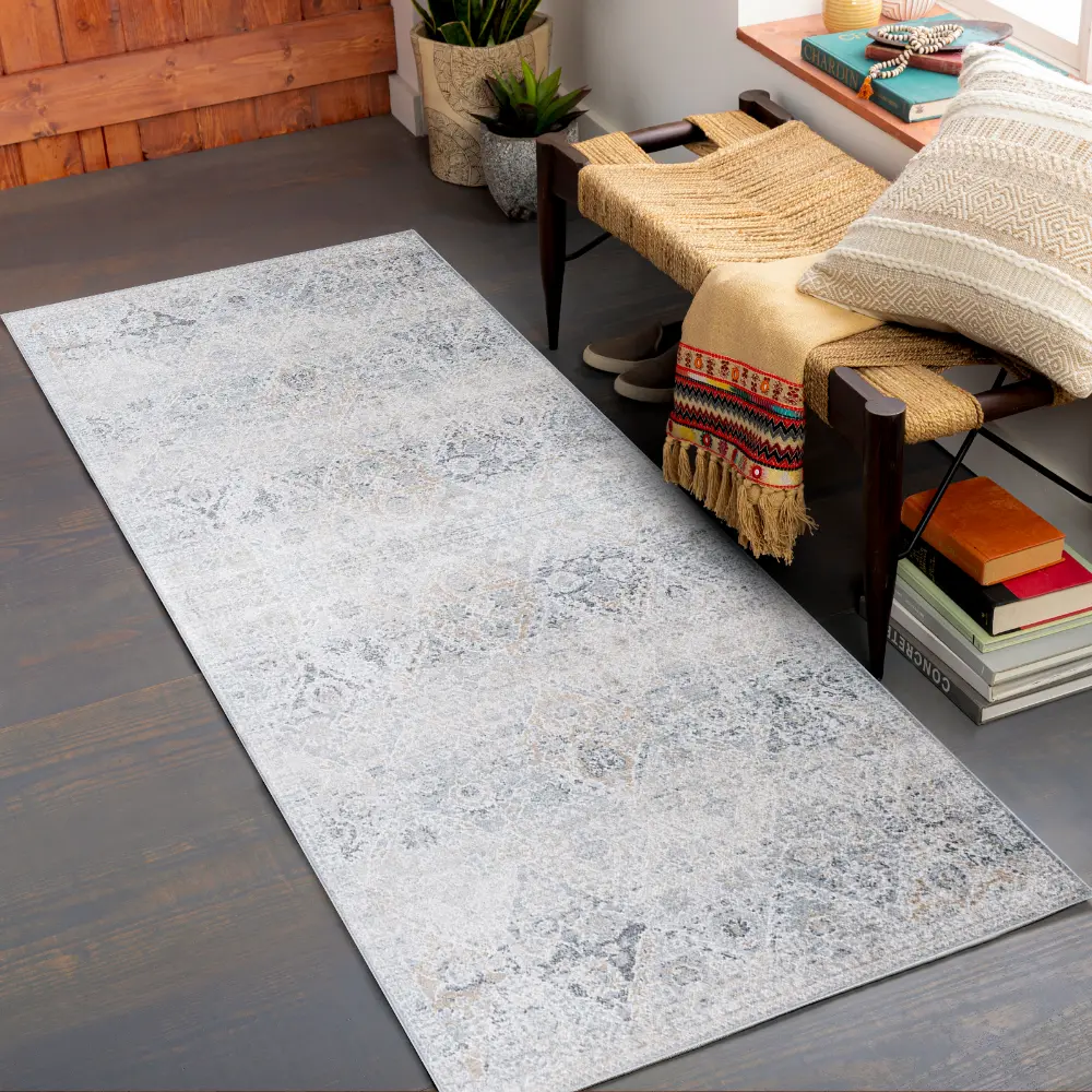 Ines Vintage Oriental Boho Medium Grey Rug - Image 3
