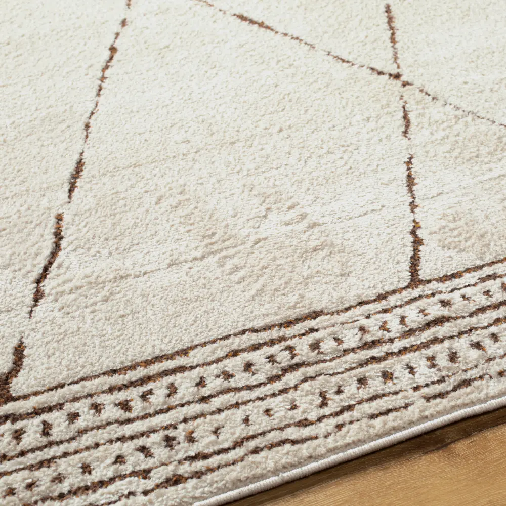 Inga Berber Modern High Pile Brown Rug - Image 3