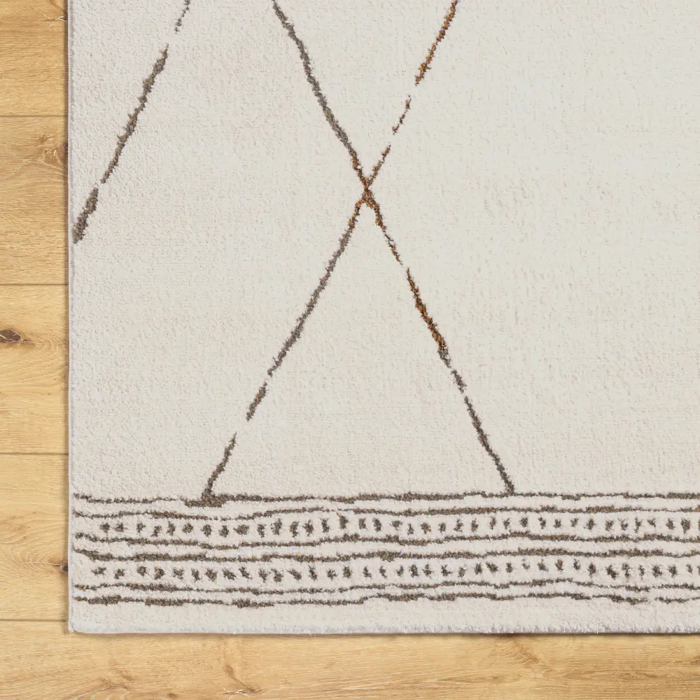 Inga Berber Modern High Pile Brown Rug - Image 9