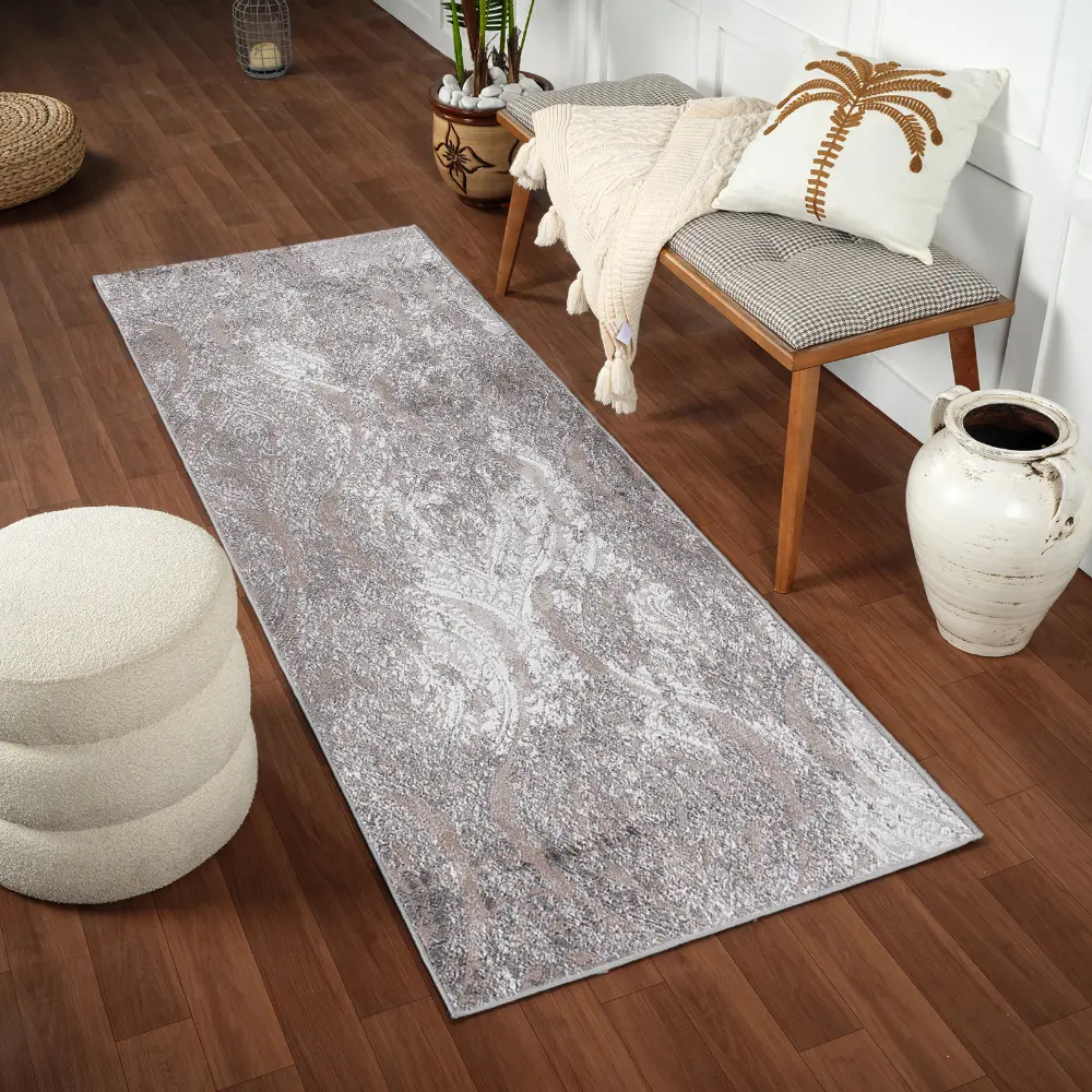 Ingrid Vintage Oriental Boho White/Grey Rug - Image 14