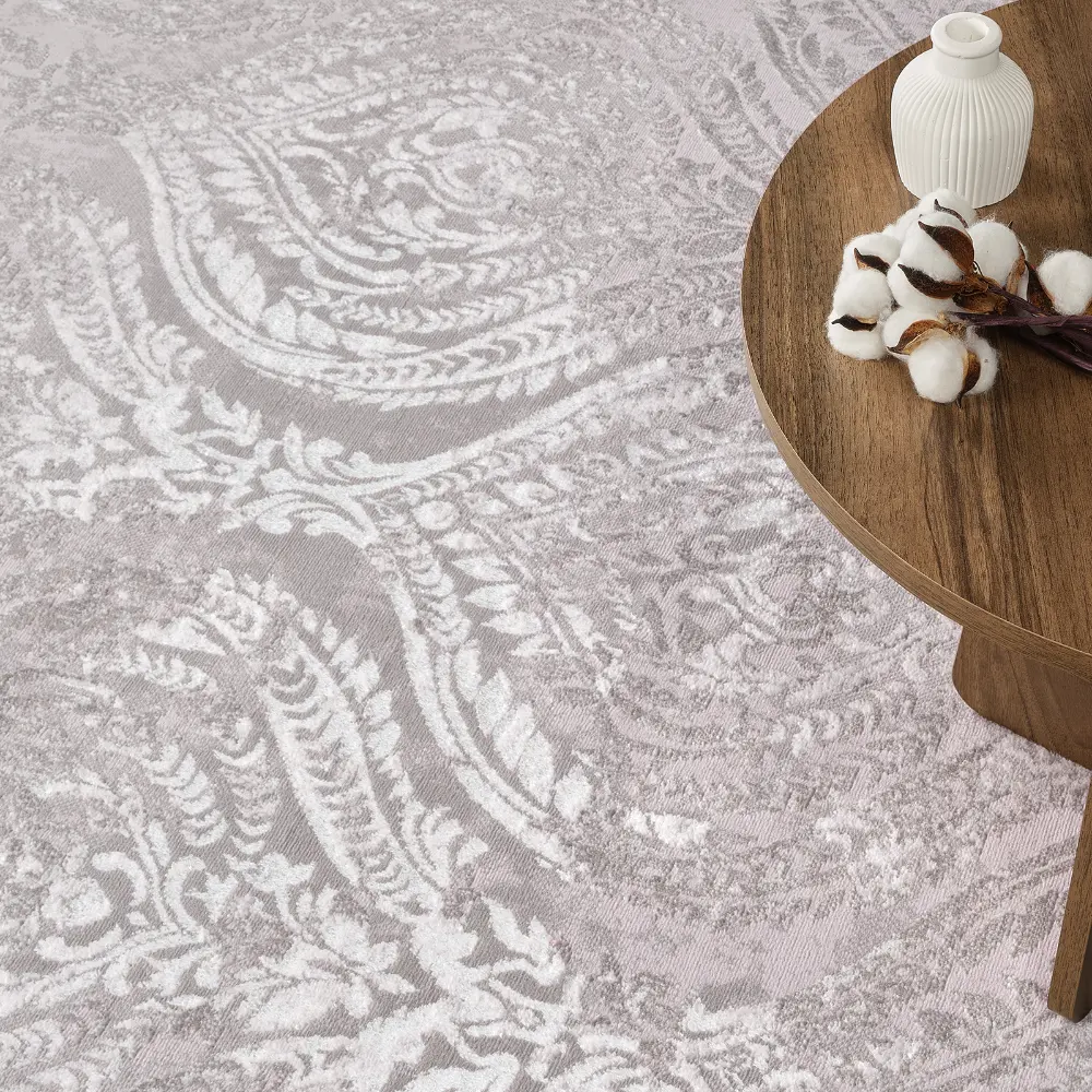Ingrid Vintage Oriental Boho White/Grey Rug - Image 3