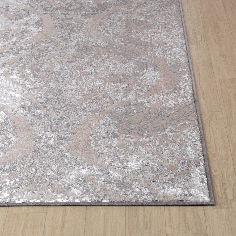 Ingrid Vintage Oriental Boho White/Grey Rug - Image 6