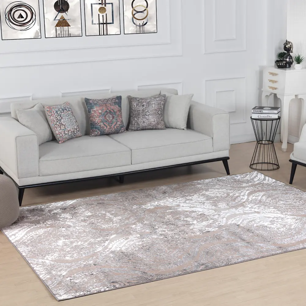 Ingrid Vintage Oriental Boho White/Grey Rug - Image 8