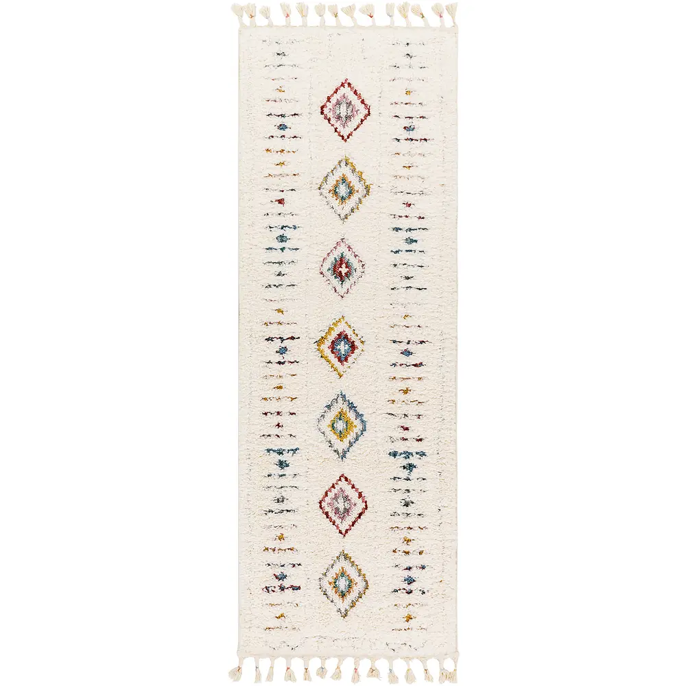 Ino Shaggy Modern Boho Plush Pile Cream Rug - Image 4