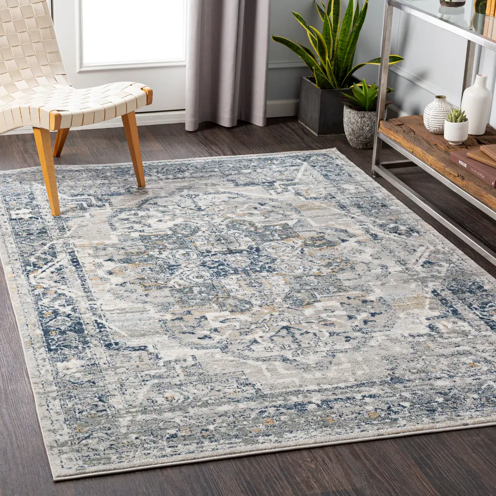 Isabella Vintage Oriental Boho Navy Rug - Image 2