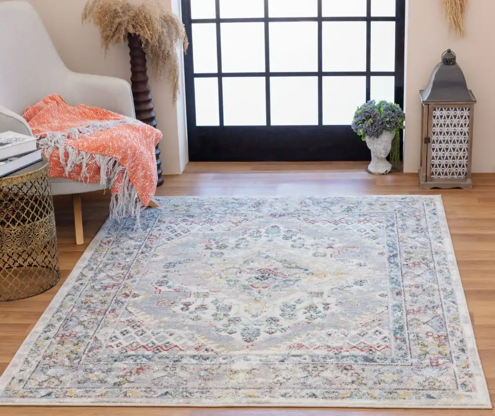 Jade Vintage Oriental Boho Taupe Rug