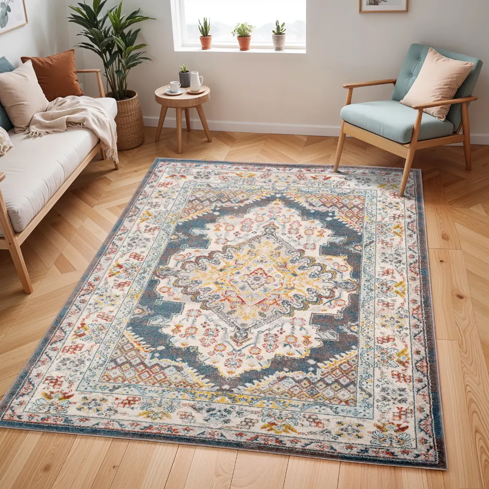 Jade Vintage Oriental Boho Camel Rug