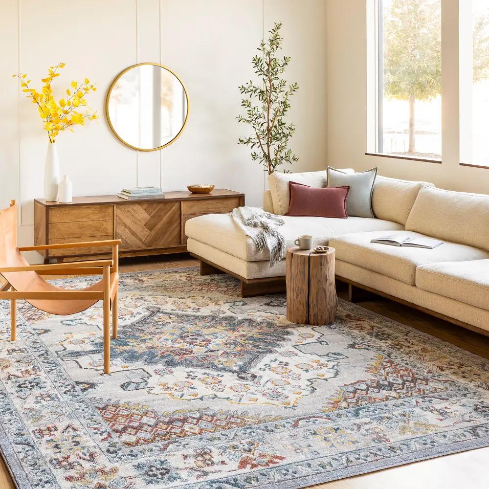 Jade Vintage Oriental Boho Grey Rug - Image 10