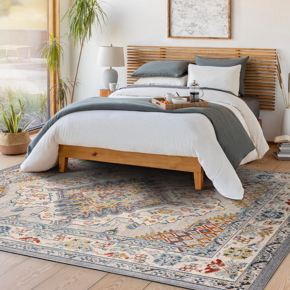 Jade Vintage Oriental Boho Grey Rug - Image 11
