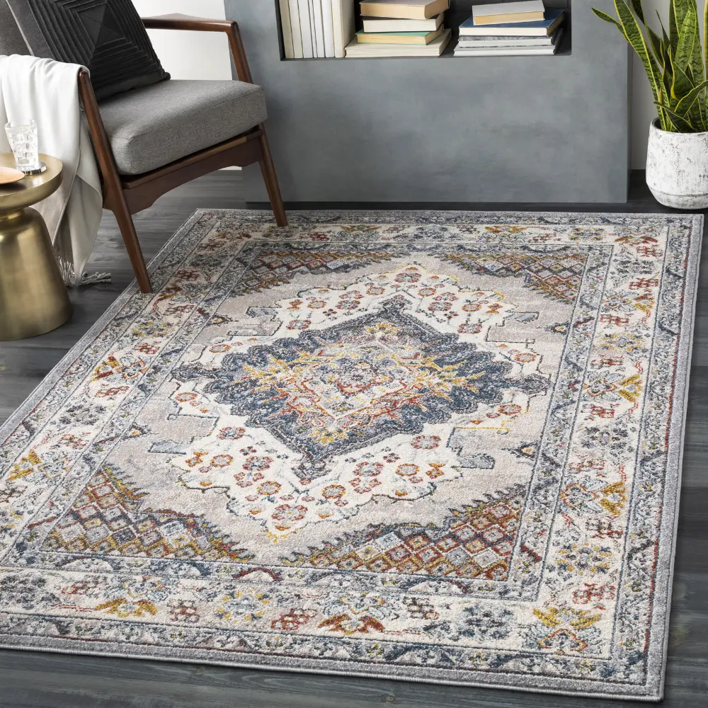 Jade Vintage Oriental Boho Grey Rug - Image 16