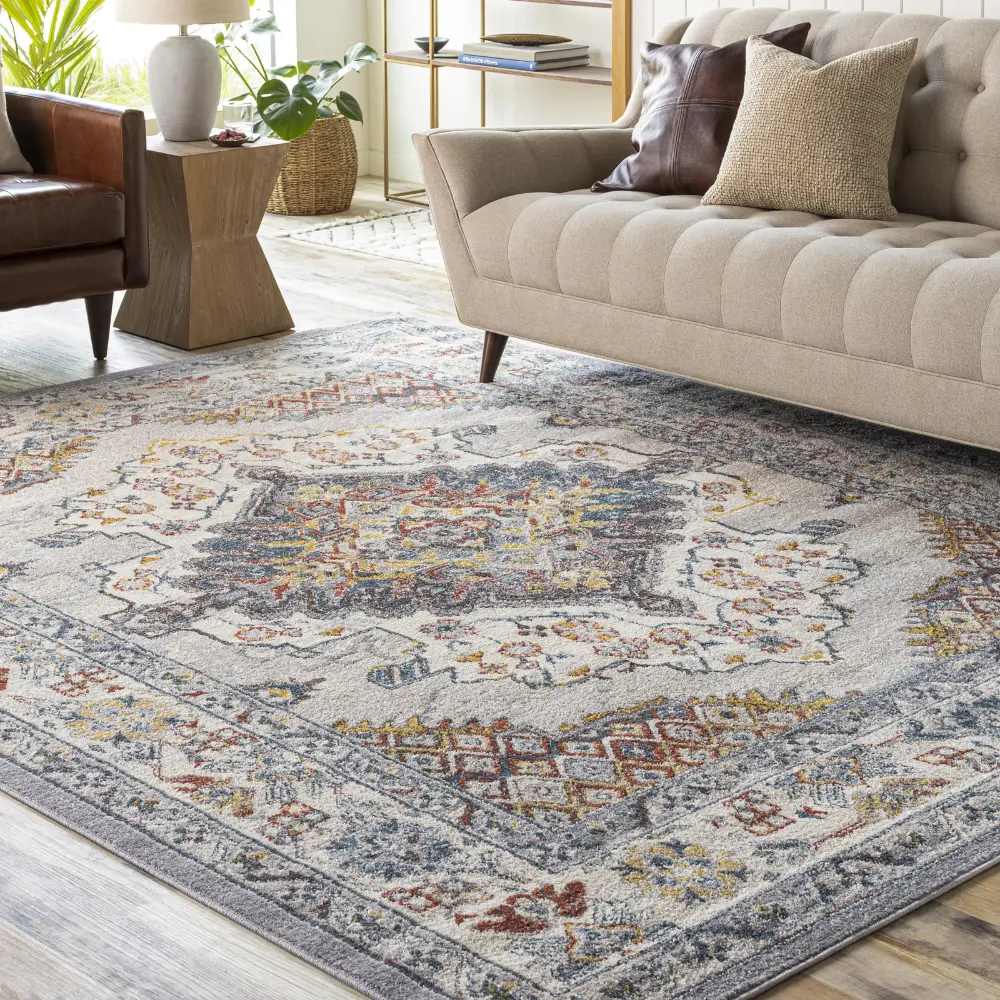 Jade Vintage Oriental Boho Grey Rug - Image 17