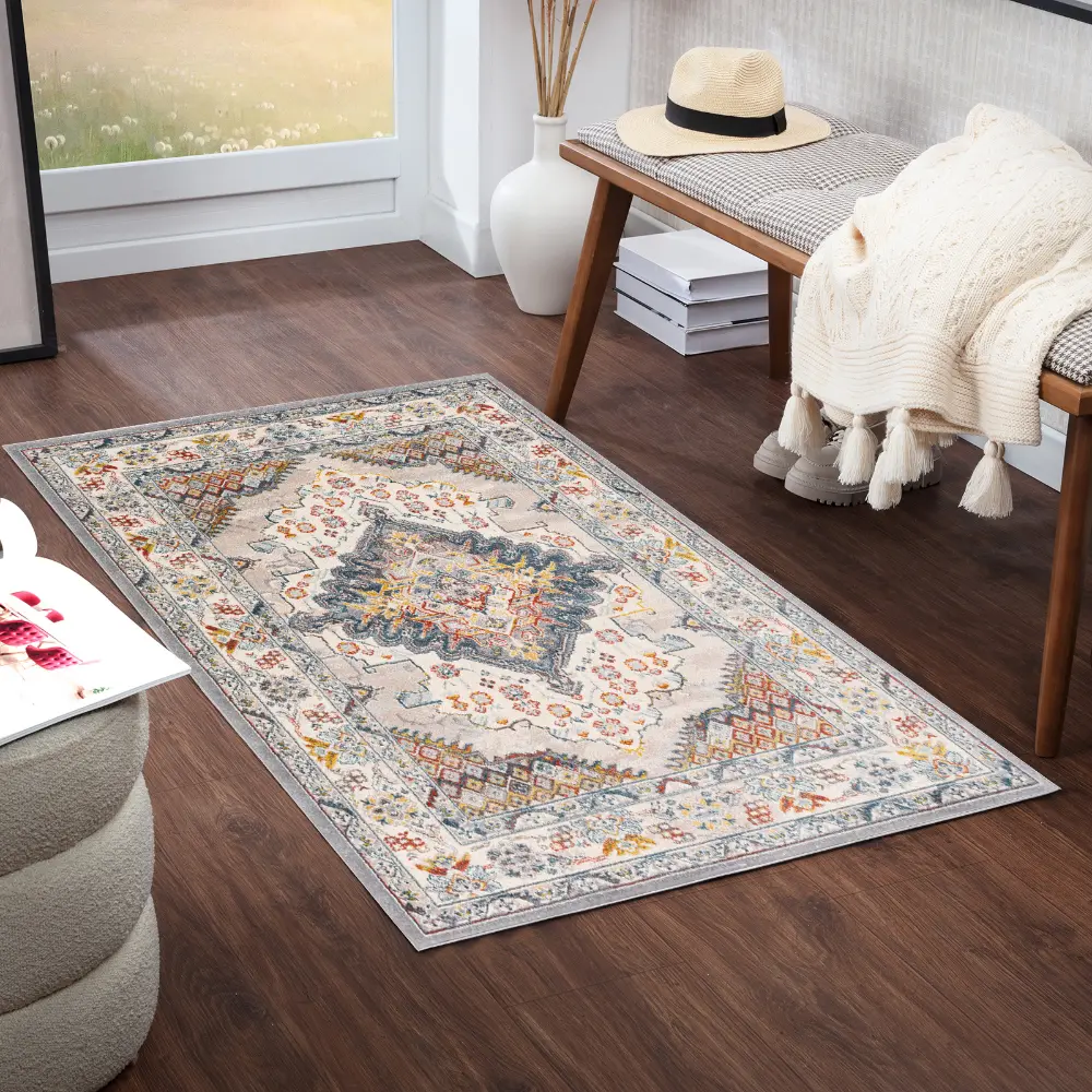 Jade Vintage Oriental Boho Grey Rug - Image 19