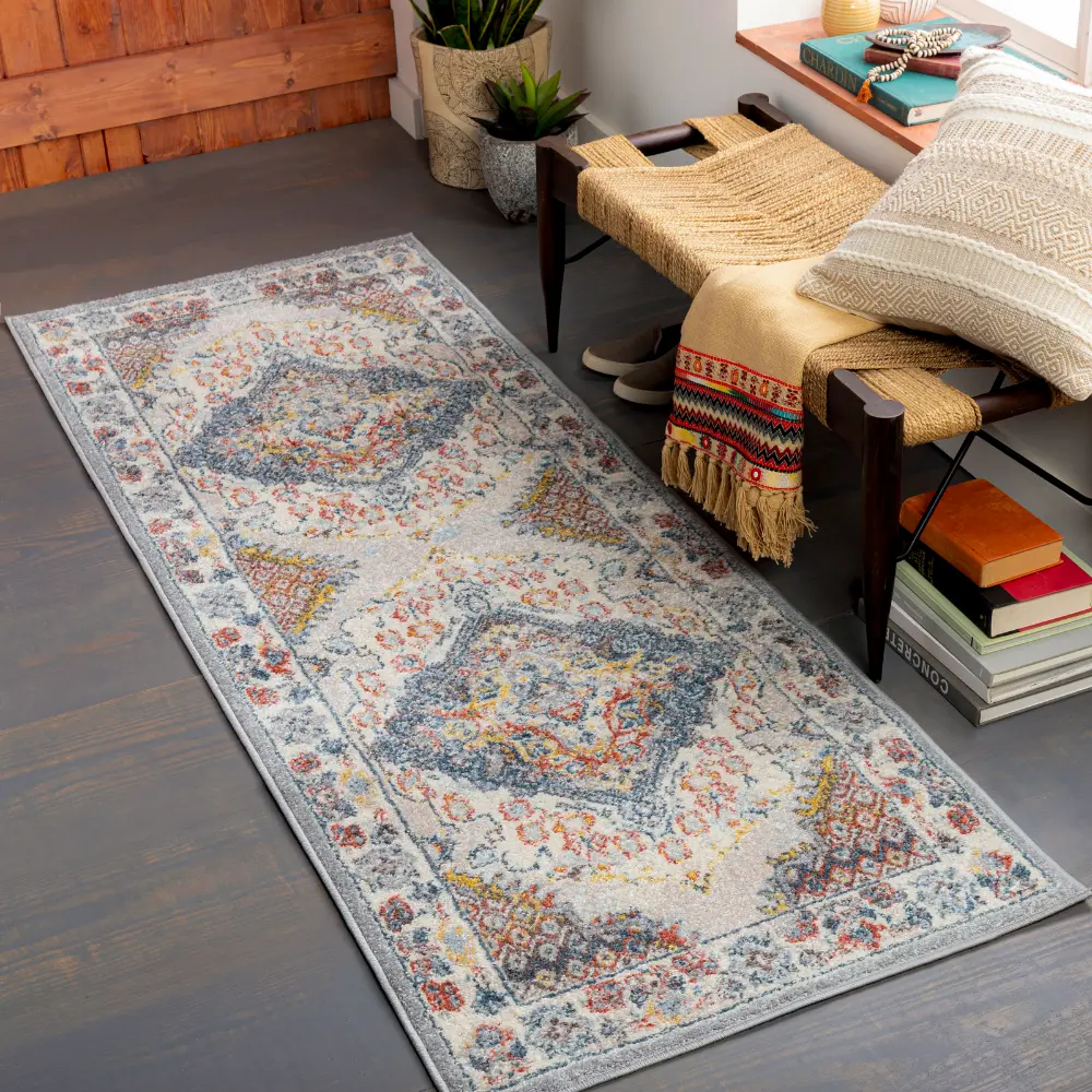 Jade Vintage Oriental Boho Grey Rug - Image 4