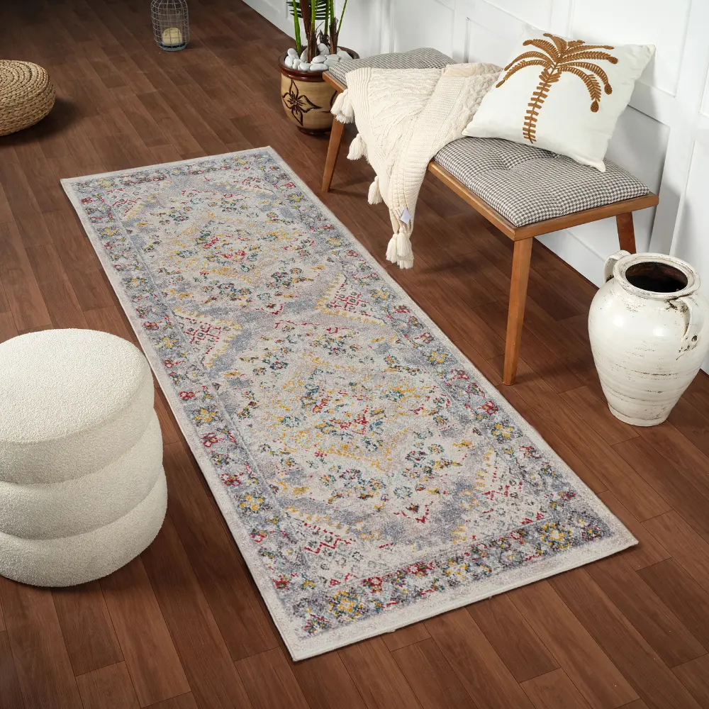 Jade Vintage Oriental Boho Taupe Rug - Image 5