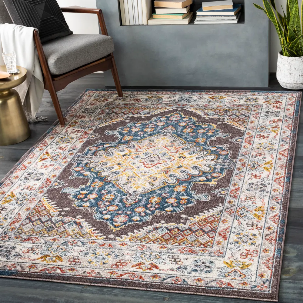 Jade Vintage Oriental Boho Teal Rug - Image 2