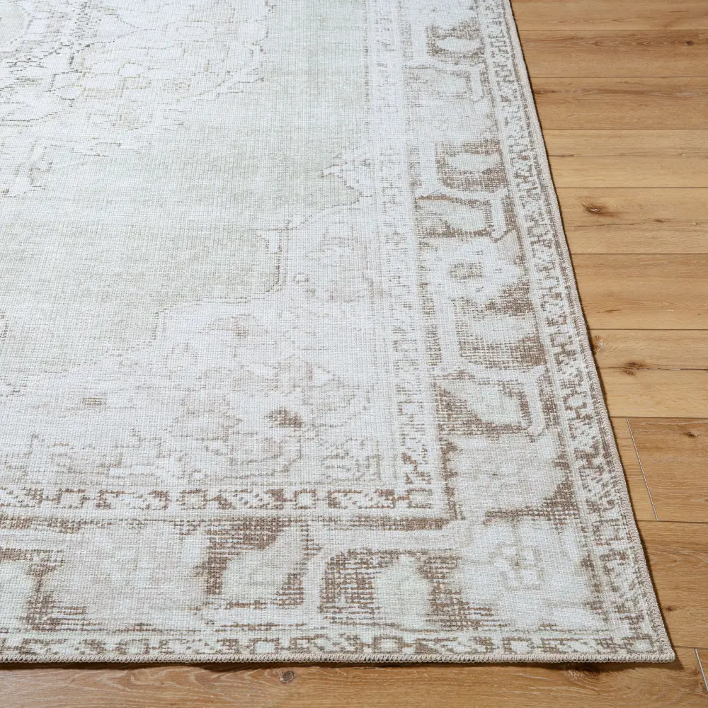 Rainier Our Pnw Home X Livabliss Machine Washable Oriental Boho Cream/Light Brown Rug - Image 4
