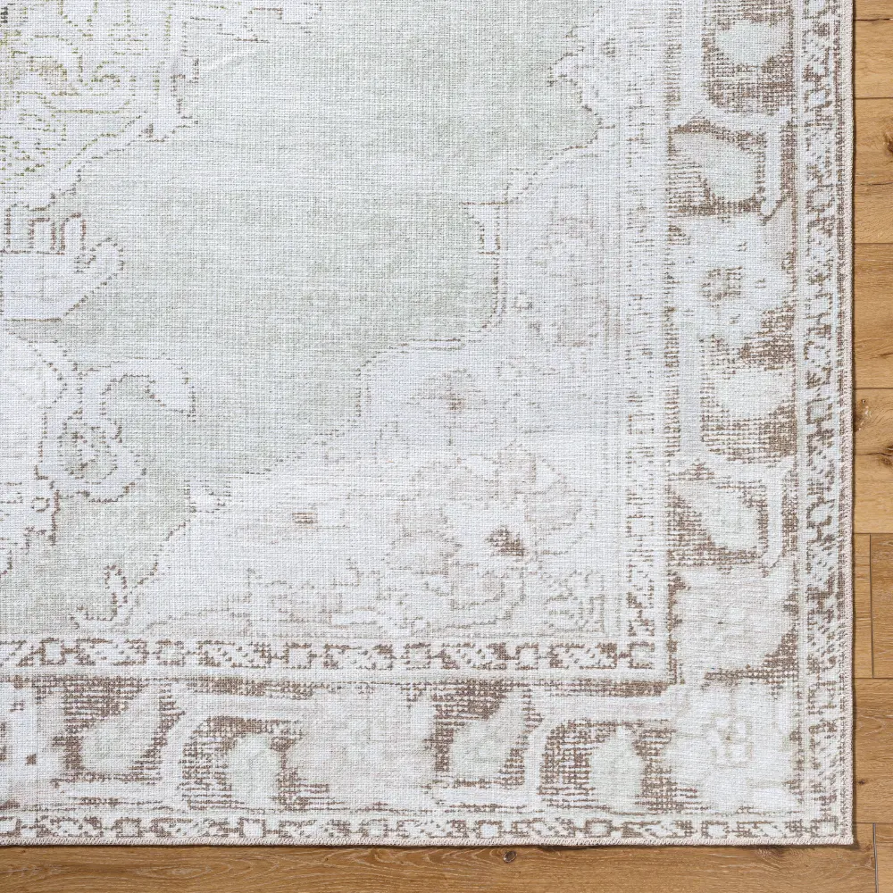 Rainier Our Pnw Home X Livabliss Machine Washable Oriental Boho Cream/Light Brown Rug - Image 5