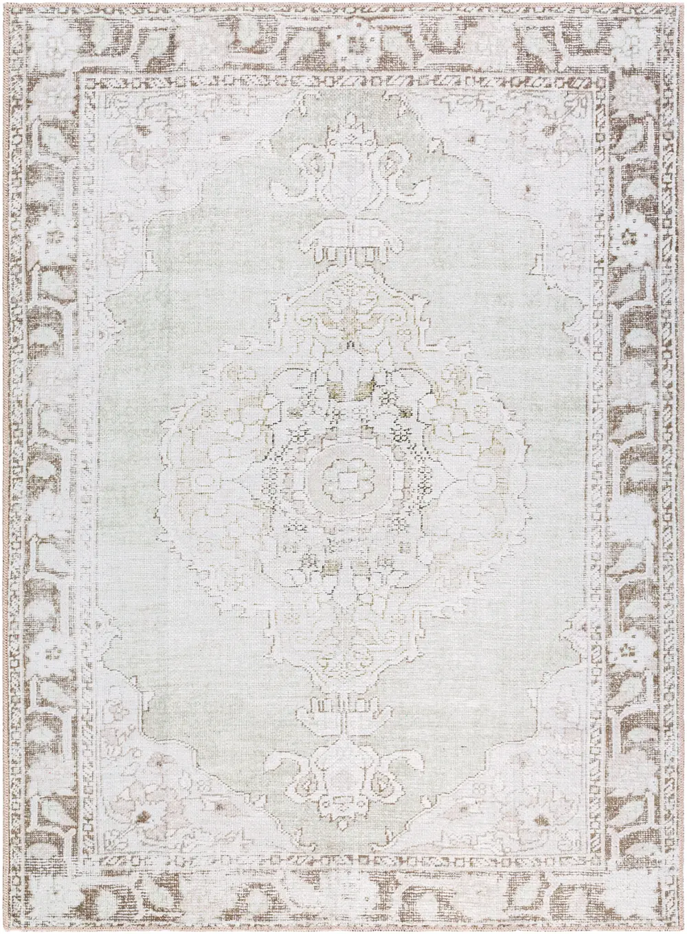 Rainier Our Pnw Home X Livabliss Machine Washable Oriental Boho Cream/Light Brown Rug - Image 8