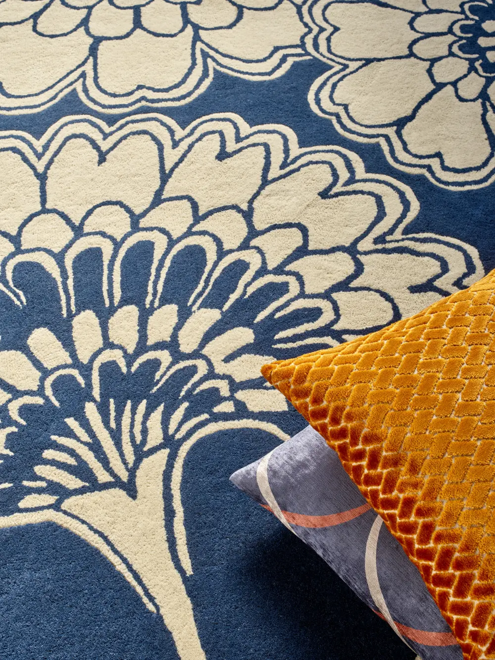 Japanese Floral Florence Broadhurst Midnight 039708 Rug - Image 4
