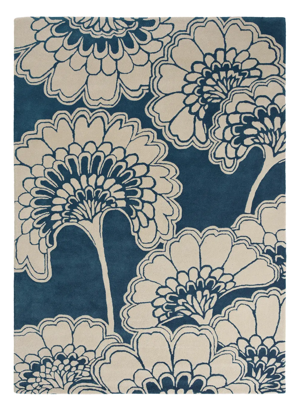Japanese Floral Florence Broadhurst Midnight 039708 Rug - Image 5