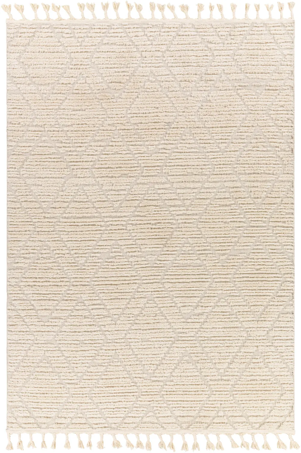 Jasmine Berber Geometric High Pile Beige Rug - Image 6