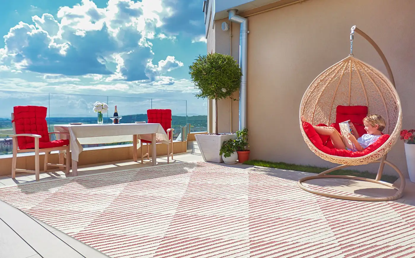 JAZZ Indoor / Outdoor JAZ11 Rose Rug - Image 3