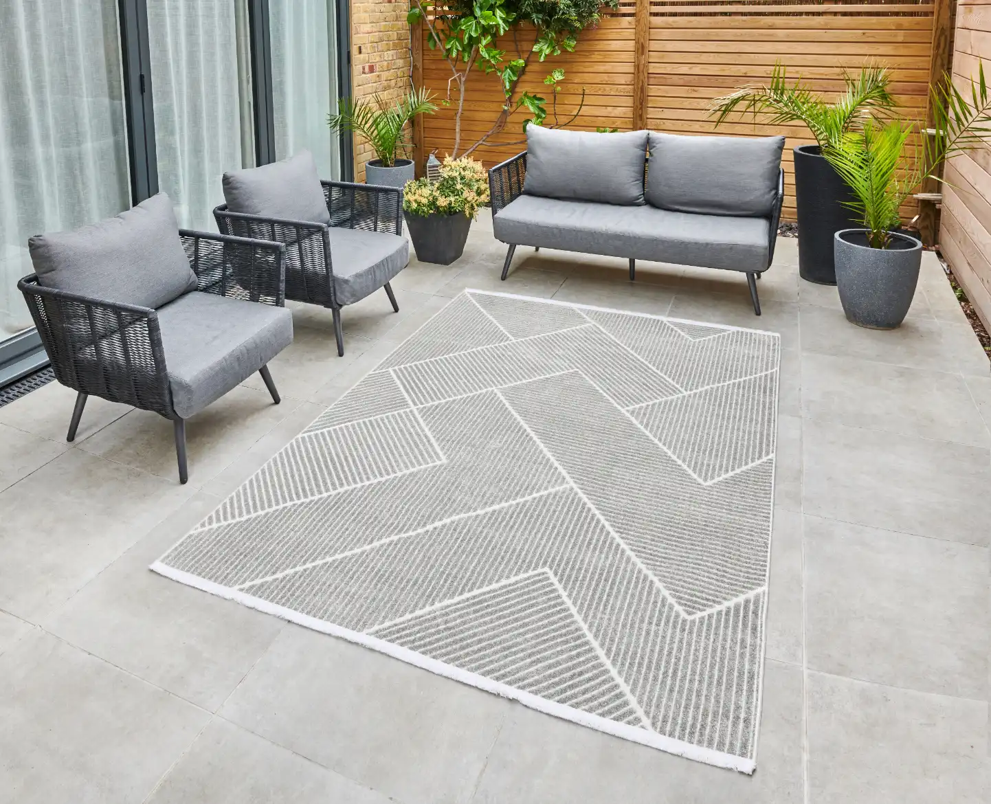 JAZZ Indoor / Outdoor JAZ17 SILVER Rug - Image 2