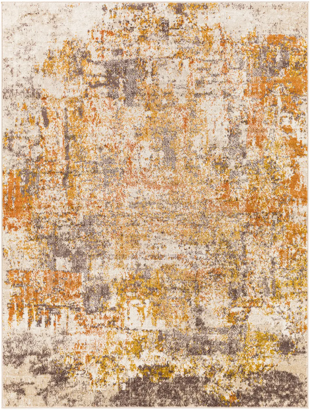 Jeevika Abstract Modern Marble Orange Rug - Image 3