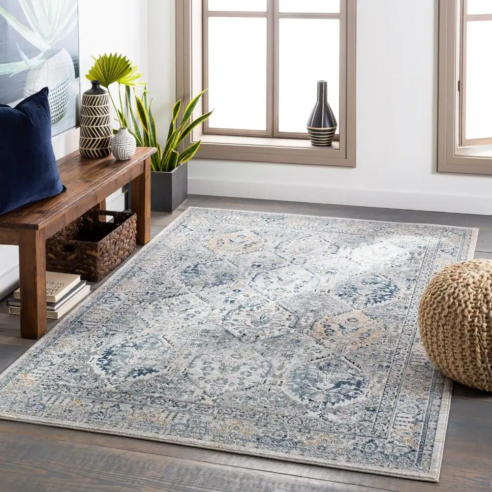 Camila Vintage Oriental Boho Light Grey Rug