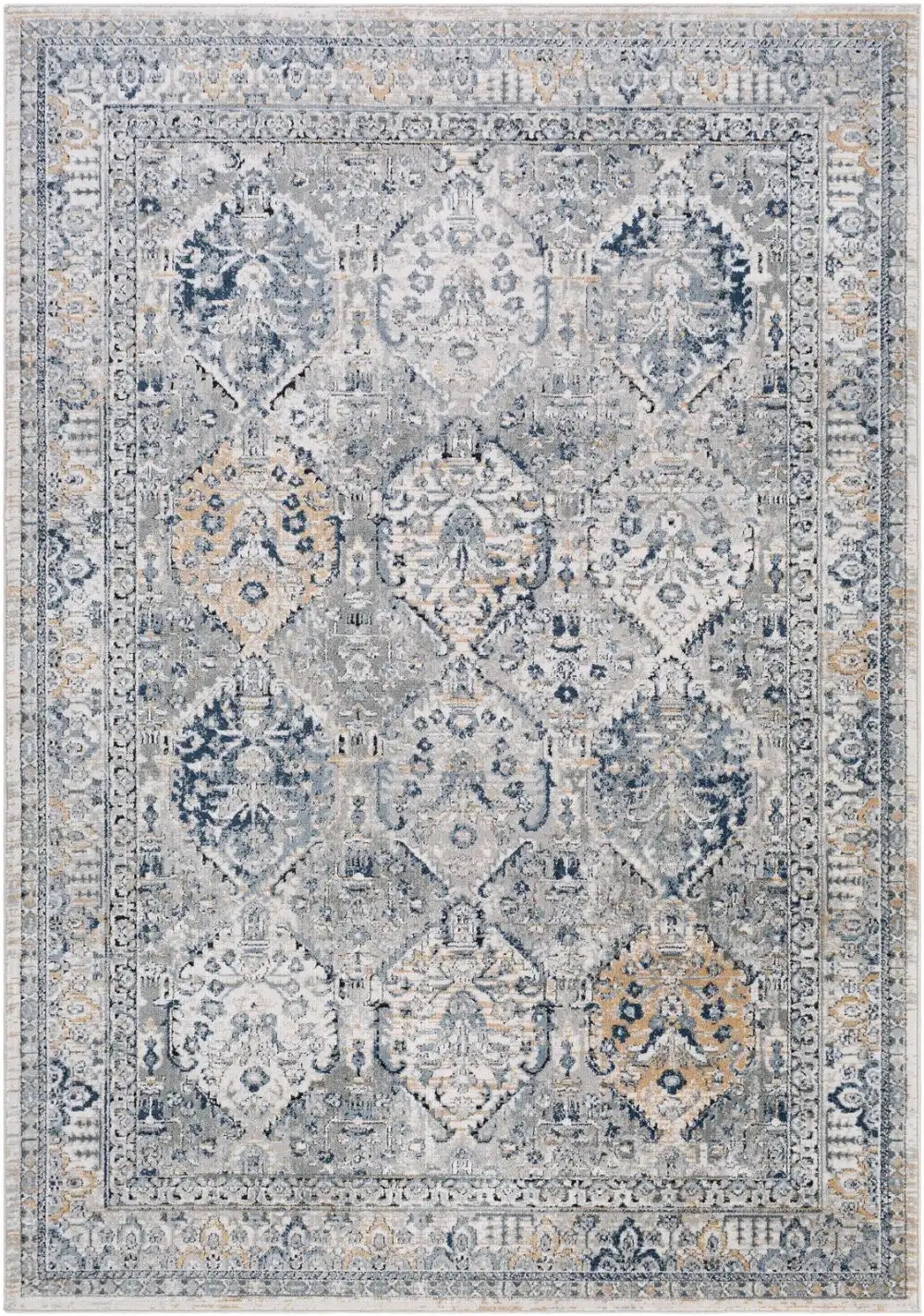 Camila Vintage Oriental Boho Light Grey Rug - Image 6