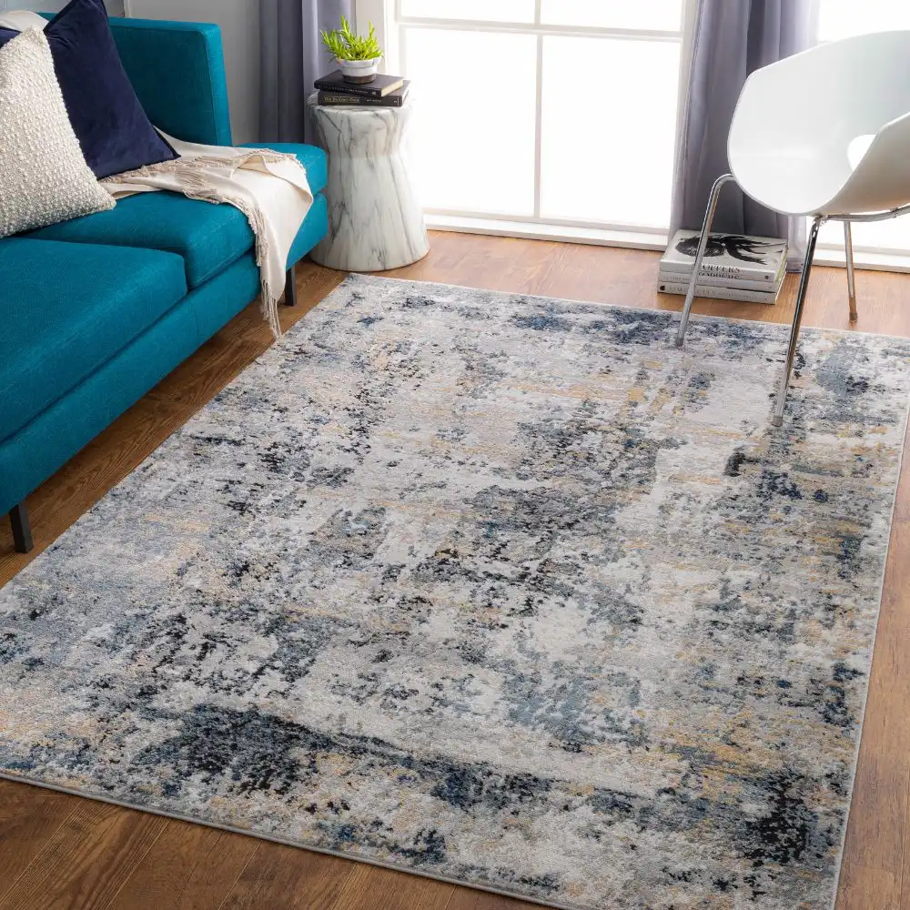 Lena Abstract Modern Marble Medium Grey Rug - Image 5