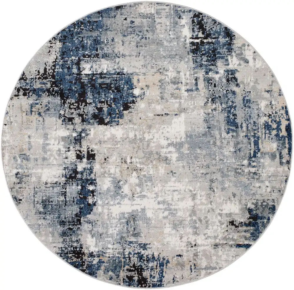 Lena Abstract Modern Marble Denim Rug - Image 10