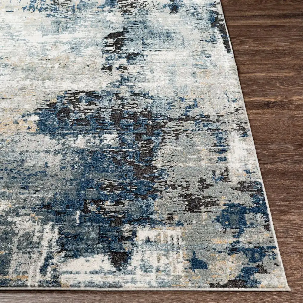 Lena Abstract Modern Marble Denim Rug - Image 5
