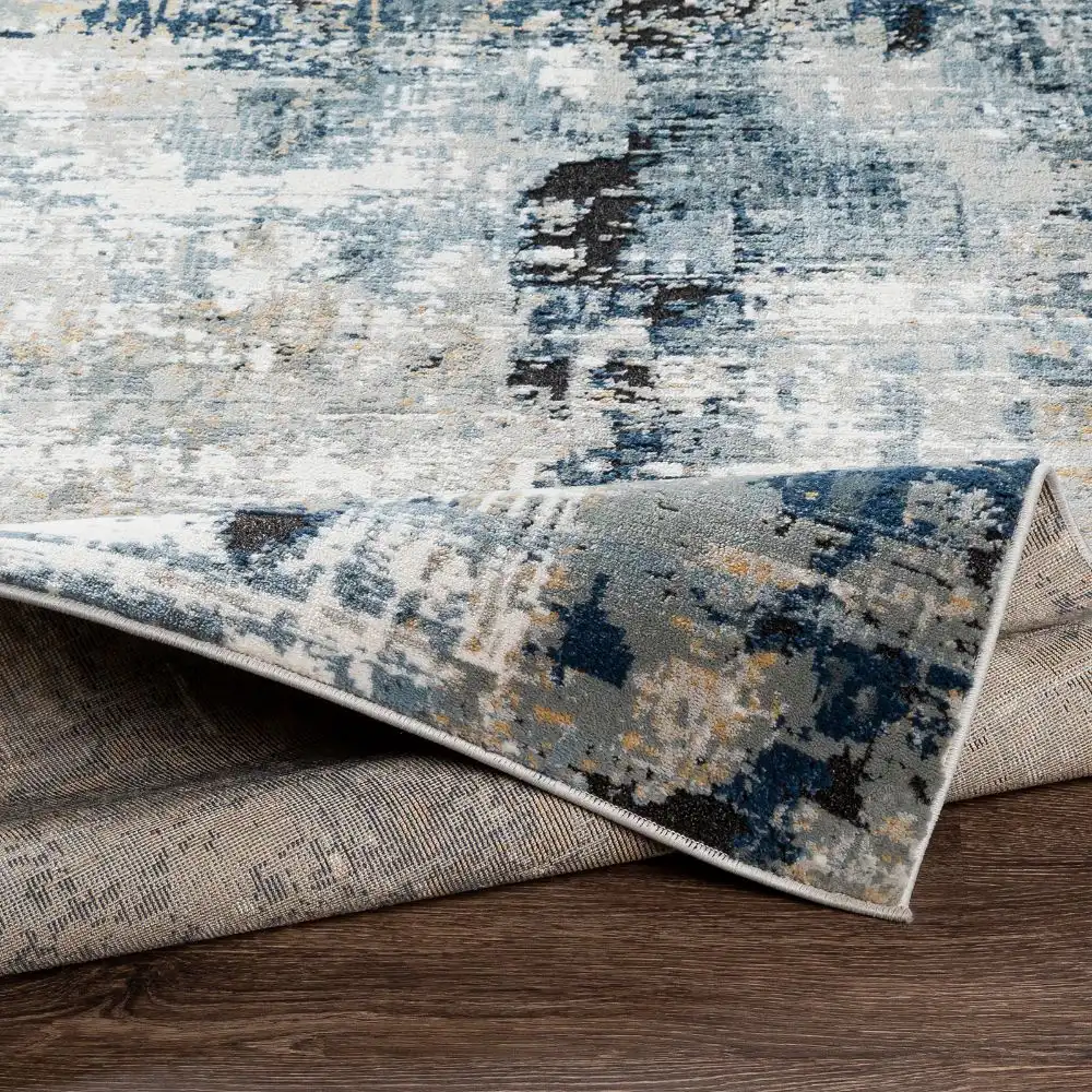 Lena Abstract Modern Marble Denim Rug - Image 6